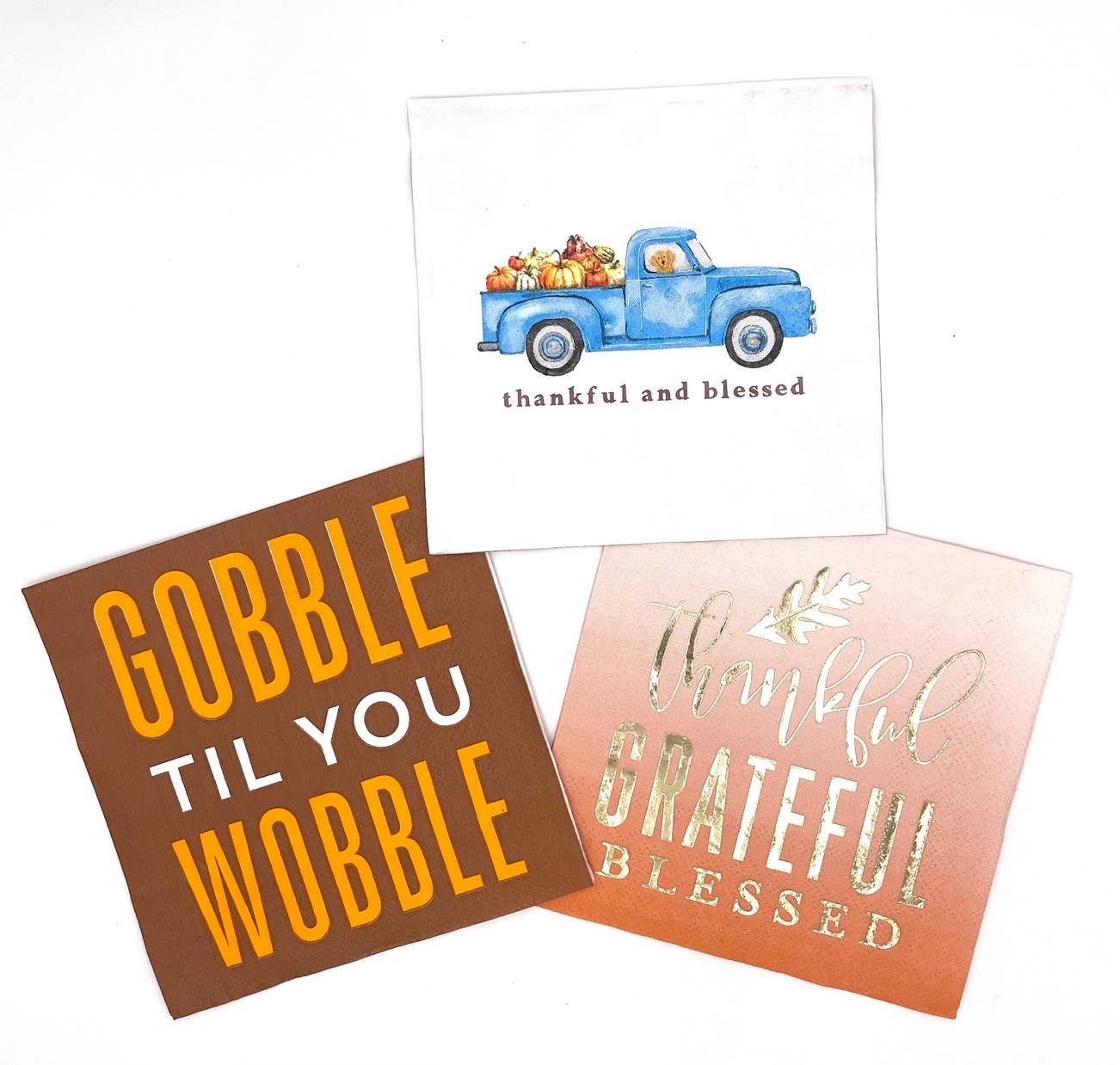 Thankful and Blessed Truck Cocktail Napkins