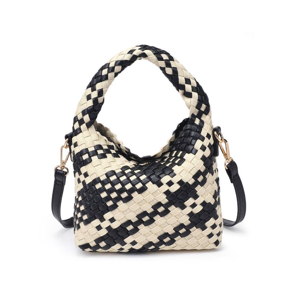 Black + Ivory Woven Crossbody