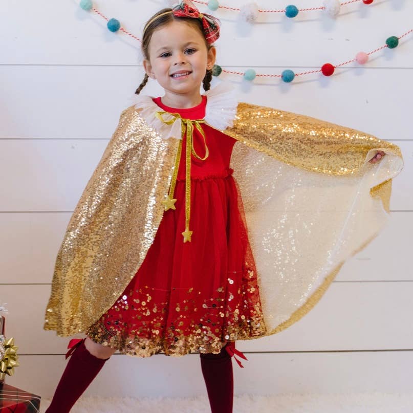 Gold Sequin Dress-Up Cape