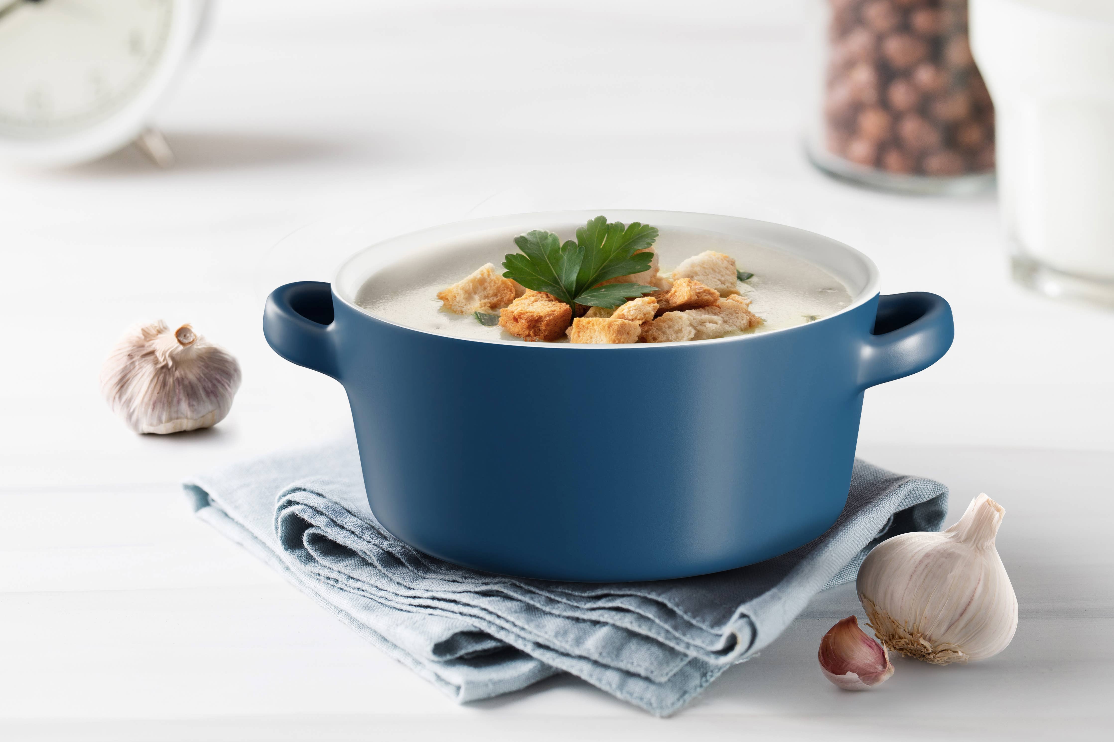 Navy Ceramic Stackable Soup Bowl