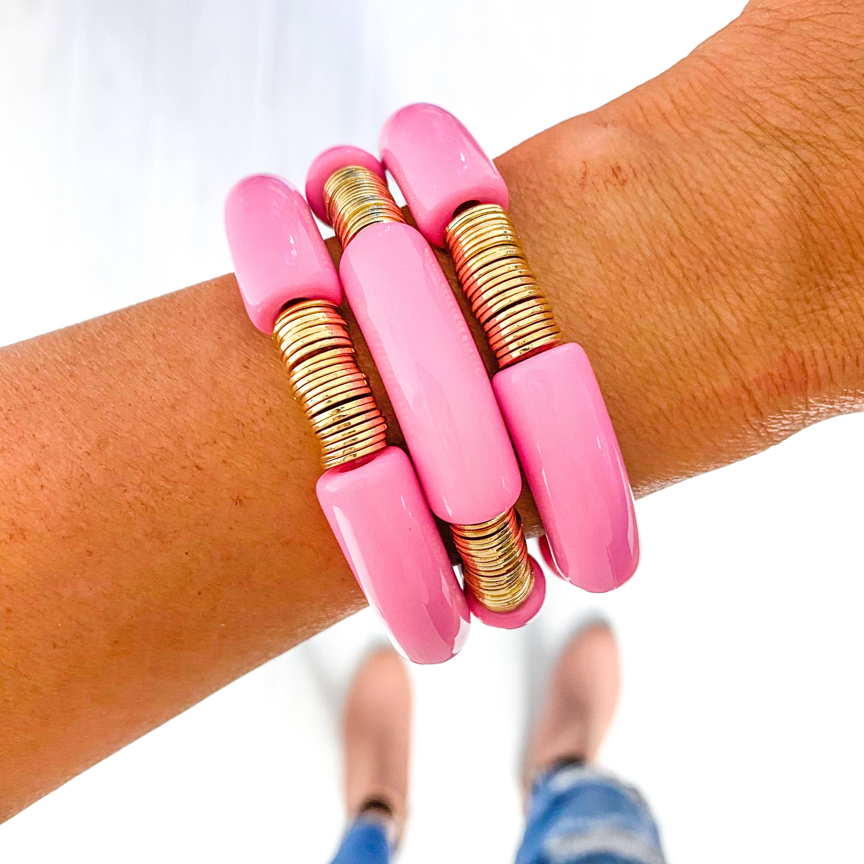 Light Pink Acrylic Tube Bracelet