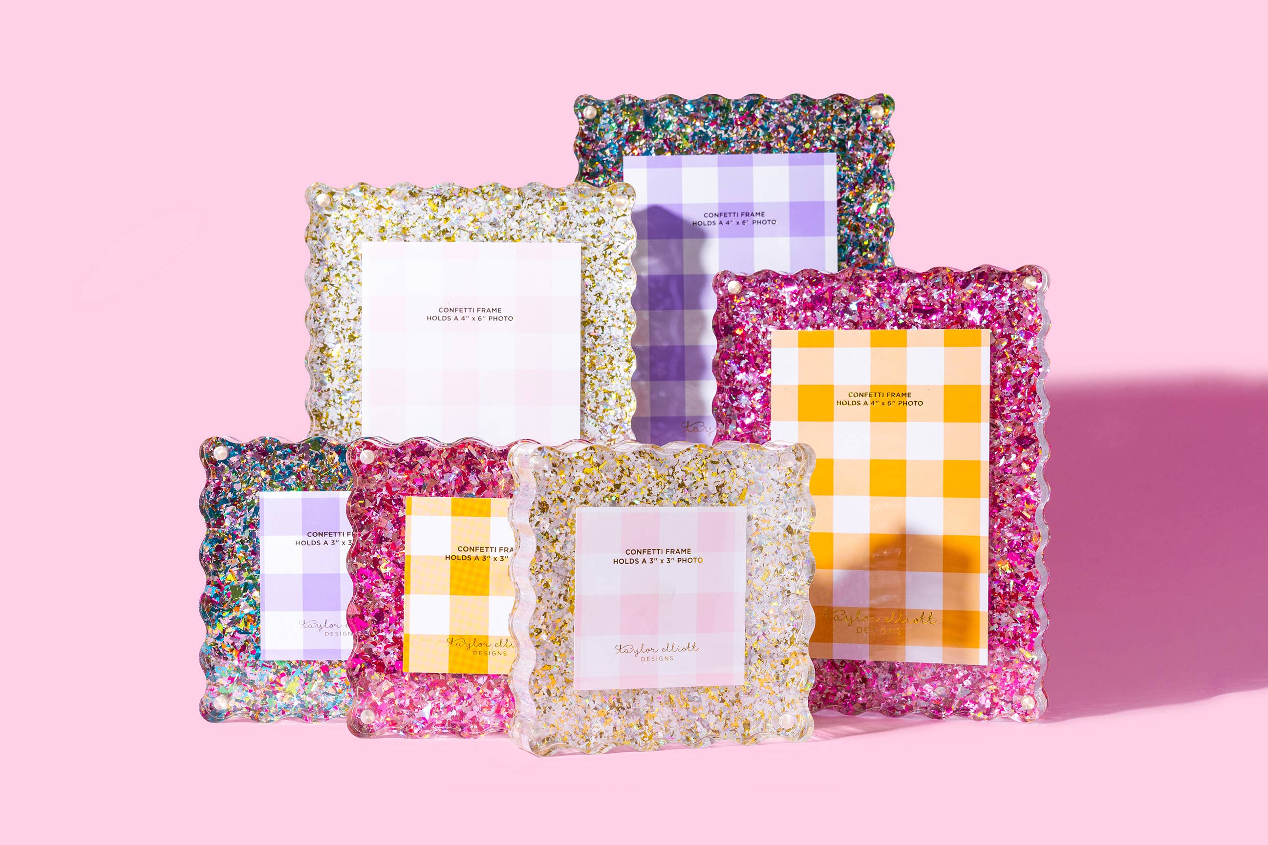 Pink Confetti Acrylic Picture Frame