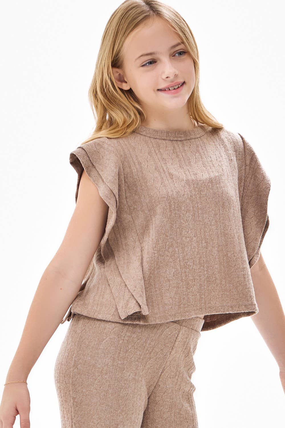 Mocha Tiered Ruffle Sweater Vest