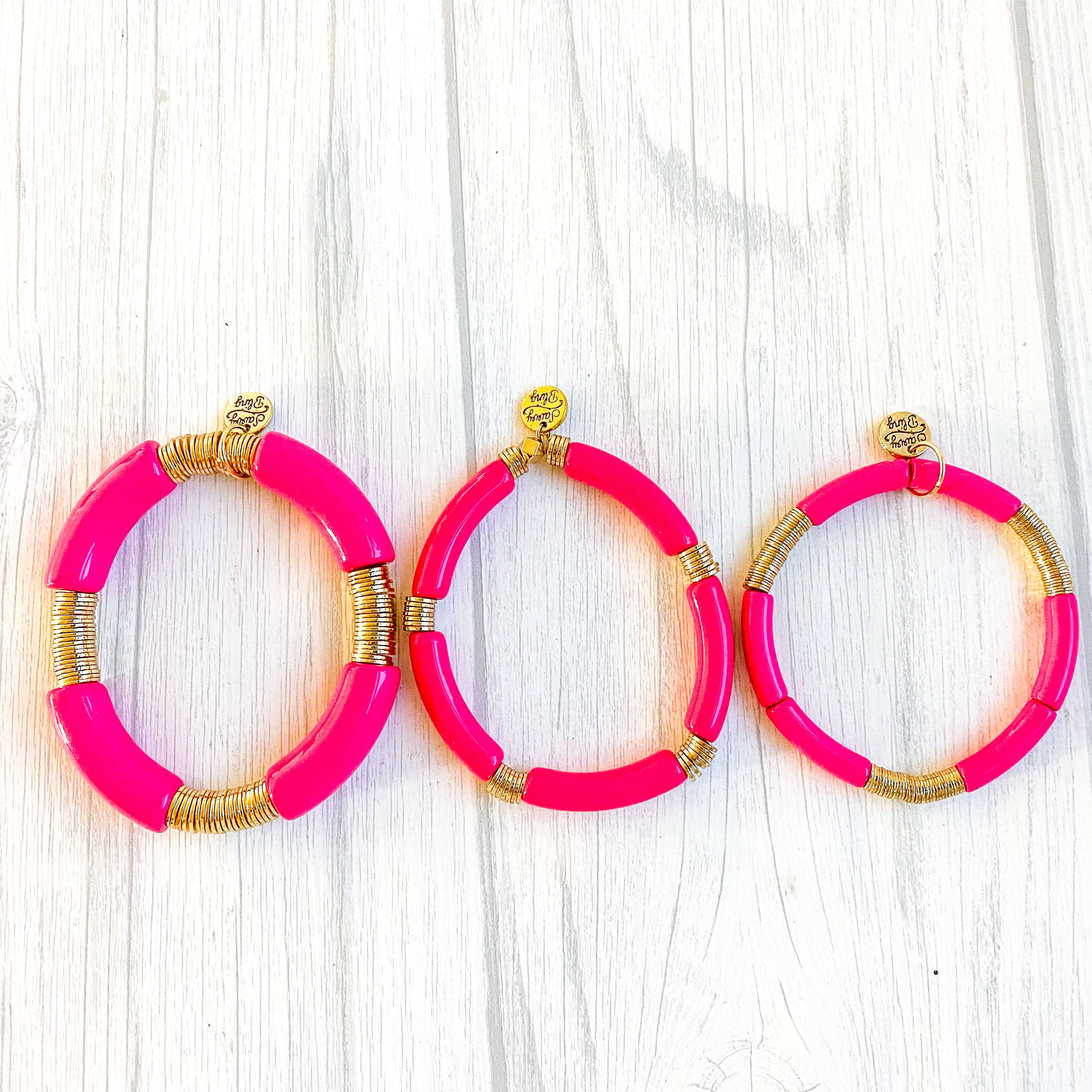 Small Hot Pink Tube Bracelet