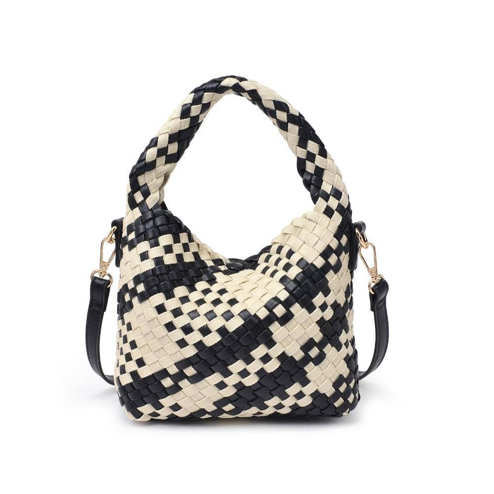 Black + Ivory Woven Crossbody