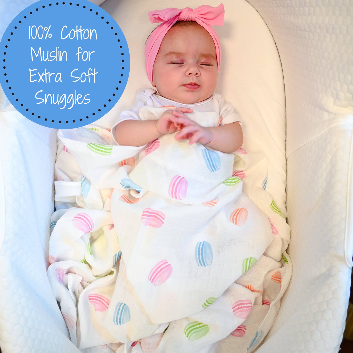 Le Macaron Baby Swaddle Blanket