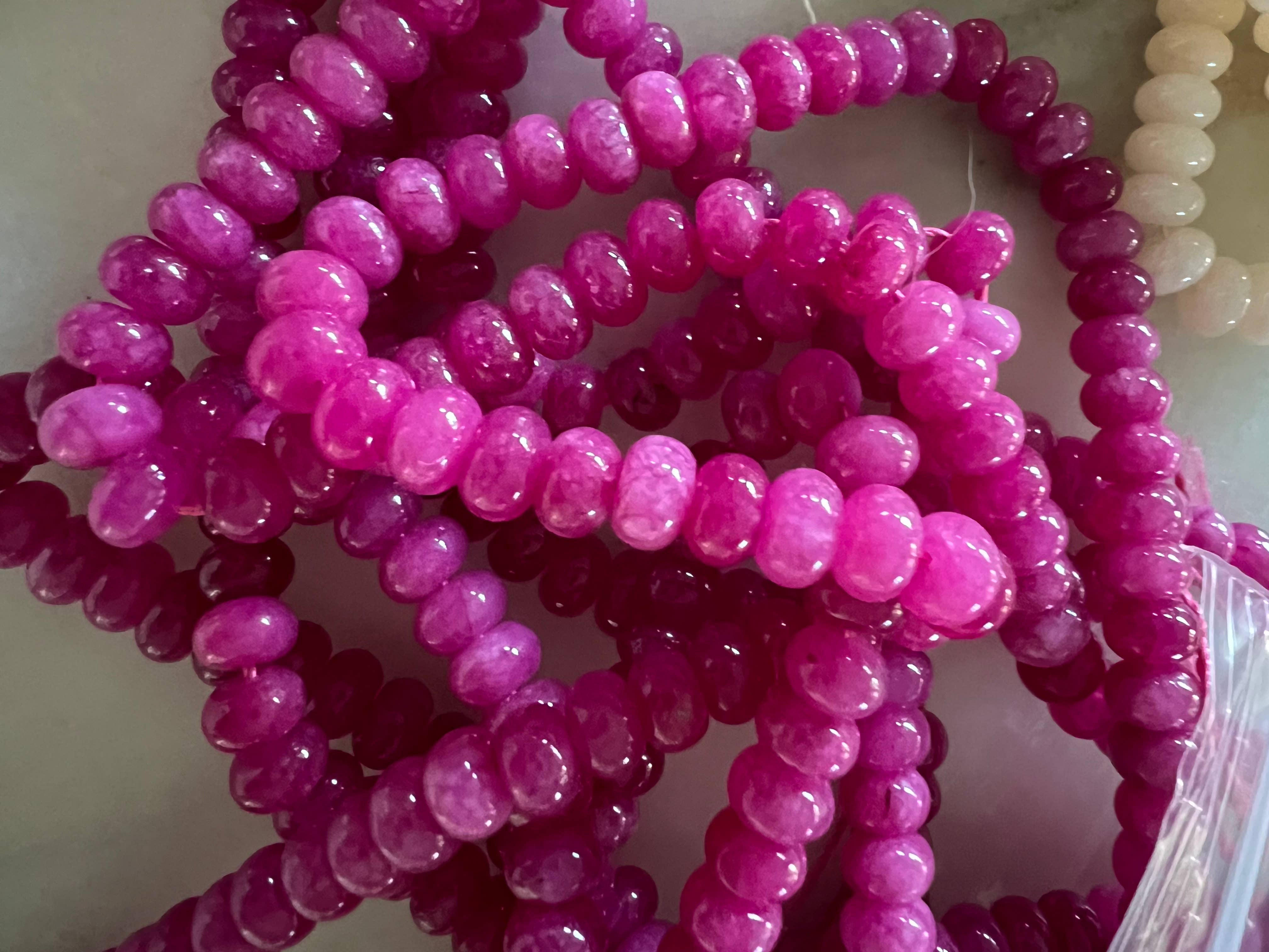 Deep Pink Beaded Necklace