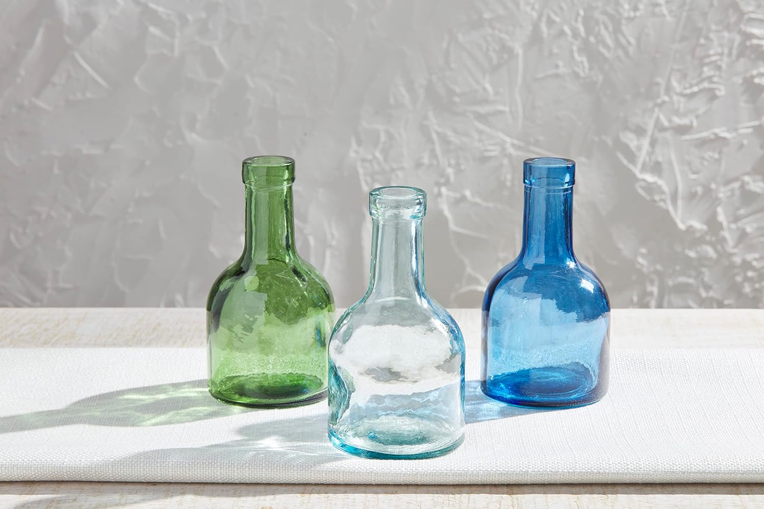 Green Recycled Short Glass Vase