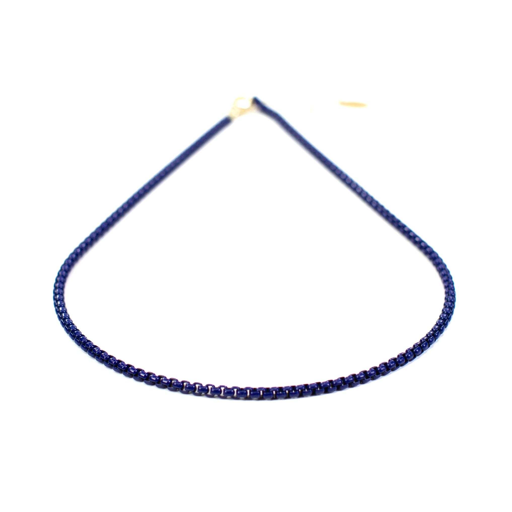 Navy Enamel Snake Chain Necklace