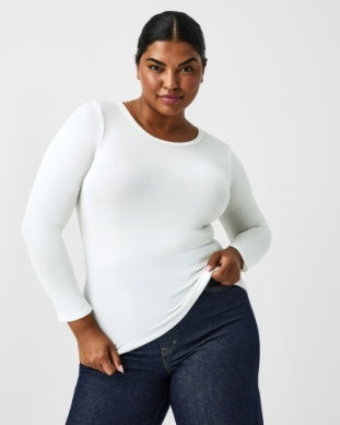 Spanx Better Base Long Sleeve Crew - Powder