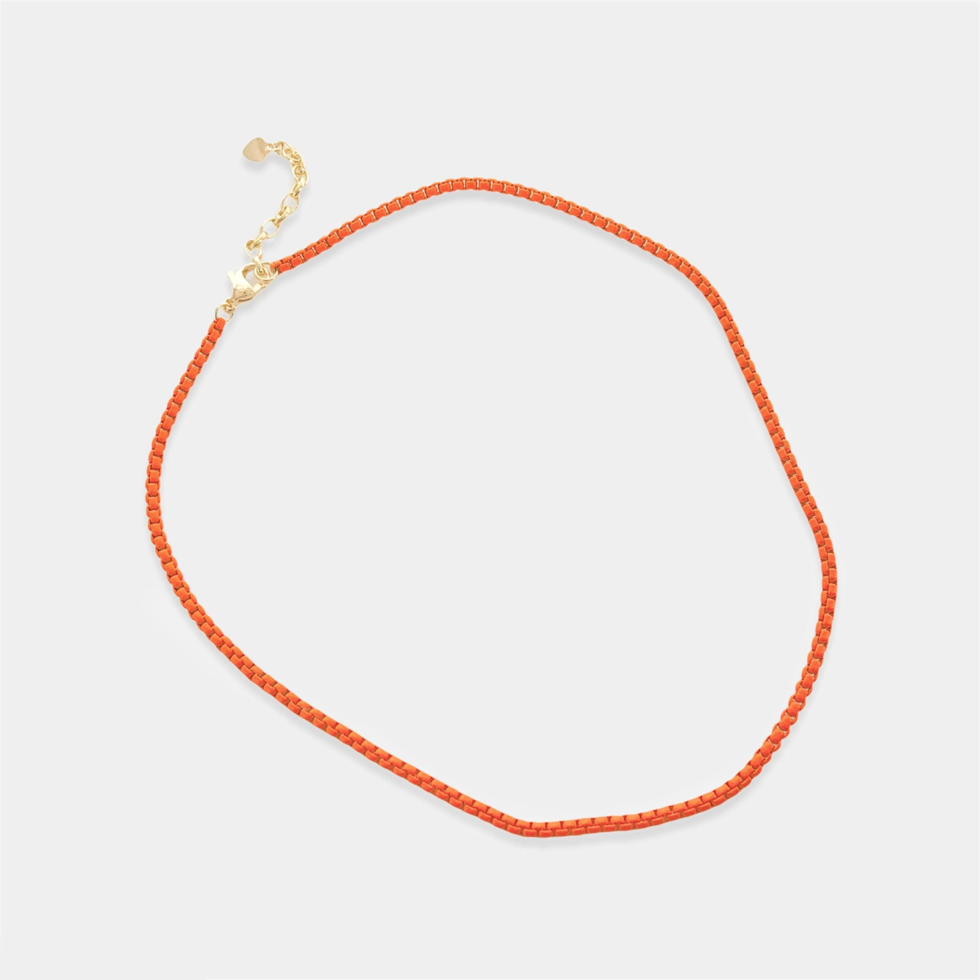 Orange Enamel Snake Chain
