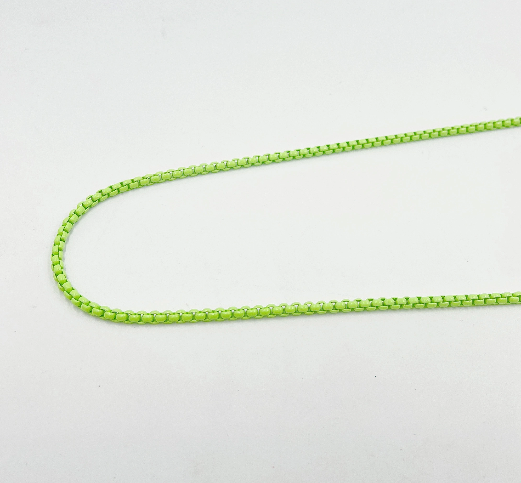 Lime Enamel Snake Chain Necklace