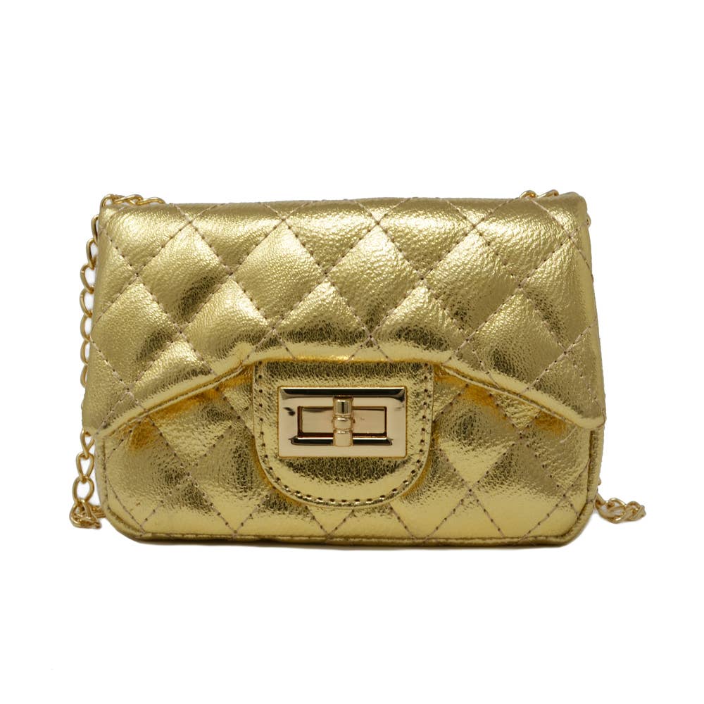 Gold Metallic Classic Mini Purse