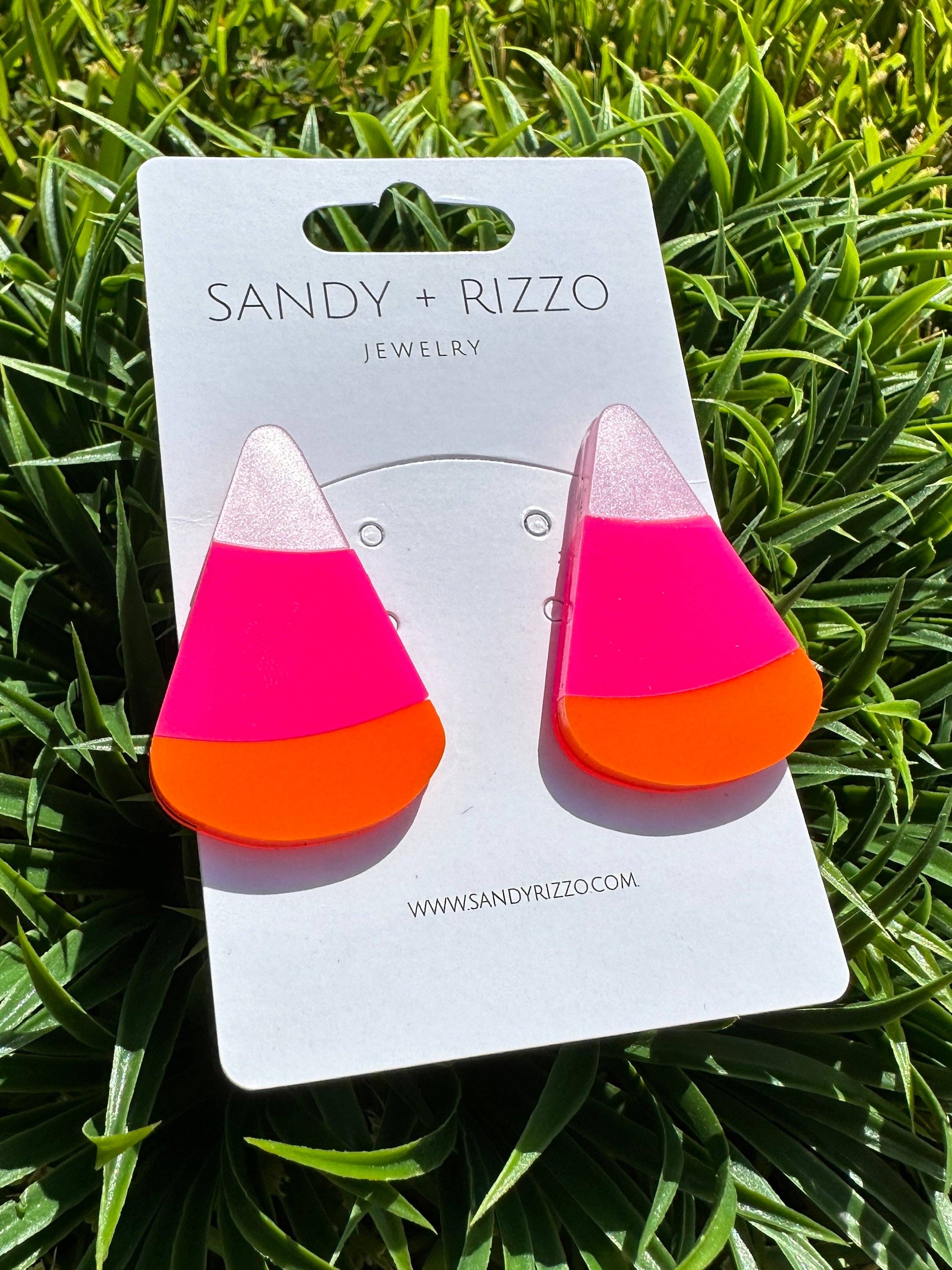 Hot Pink Candy Corn Stud Earrings