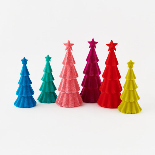 Flocked Rainbow Christmas Trees